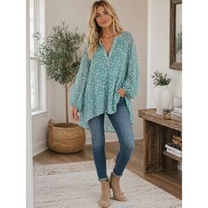 Show Me Your Mumu Jamie Tunic Dress Boho Fairycore Green M